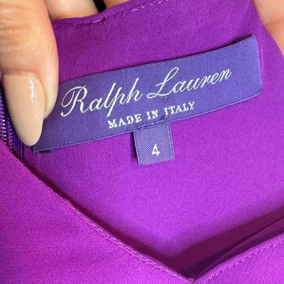 RALPH LAUREN PURPLE LABEL 100% silk cocktail dress flutter sleeve 3260 - Picture 5 of 9